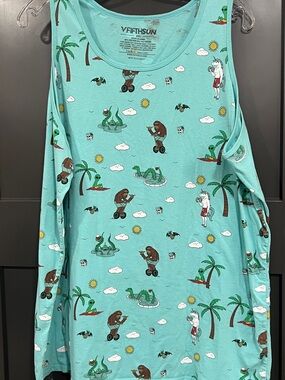 Fifth Sun Light Teal Graphic Tank Top